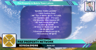 Residential Plot for Sale in Bahria Town, Lahore - (BP-80518)