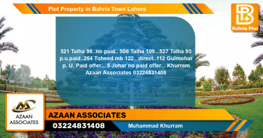 Residential Plot for Sale in Bahria Town, Lahore - (BP-80542)