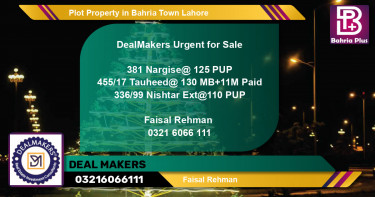 Residential Plot for Sale in Bahria Town, Lahore - (BP-80547)