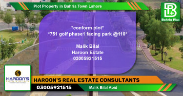 Residential Plot for Sale in Bahria Town, Lahore - (BP-80554)