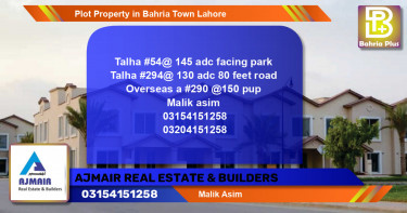 Residential Plot for Sale in Bahria Town, Lahore - (BP-80561)