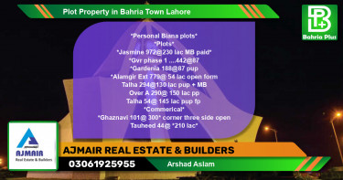 Residential Plot for Sale in Bahria Town, Lahore - (BP-80603)