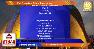 Residential Plot for Sale in Bahria Town, Lahore - (BP-80606)