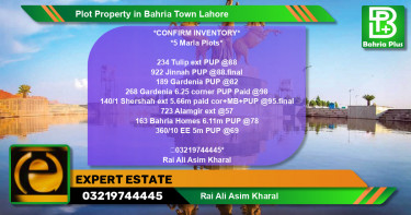 Residential Plot for Sale in Bahria Town, Lahore - (BP-80623)