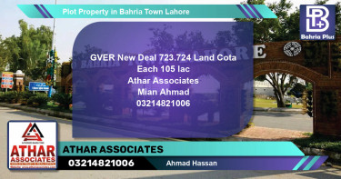 Residential Plot for Sale in Bahria Town, Lahore - (BP-80647)