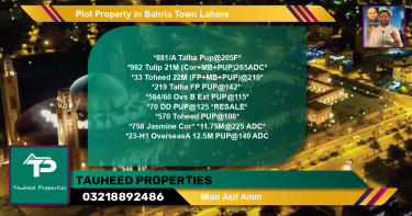 Residential Plot for Sale in Bahria Town, Lahore - (BP-80658)