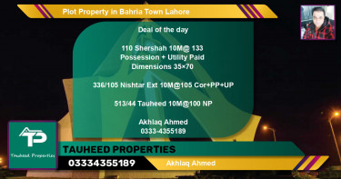 Residential Plot for Sale in Bahria Town, Lahore - (BP-80671)