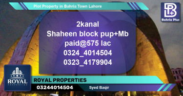 Residential Plot for Sale in Bahria Town, Lahore - (BP-80695)