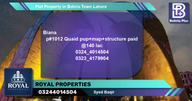 Residential Plot for Sale in Bahria Town, Lahore - (BP-80697)
