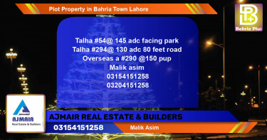 Residential Plot for Sale in Bahria Town, Lahore - (BP-80778)