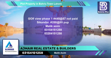 Residential Plot for Sale in Bahria Town, Lahore - (BP-80782)