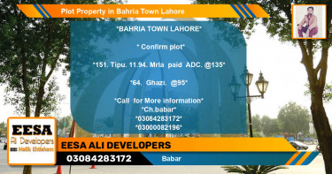 Residential Plot for Sale in Bahria Town, Lahore - (BP-80802)
