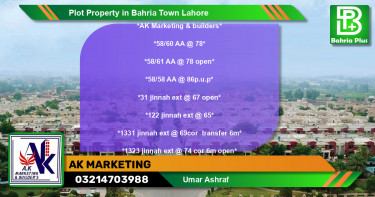 Residential Plot for Sale in Bahria Town, Lahore - (BP-80805)