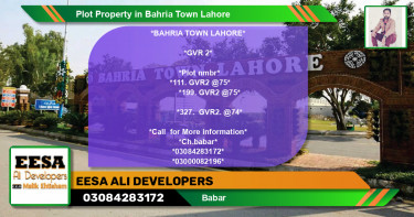 Residential Plot for Sale in Bahria Town, Lahore - (BP-80826)