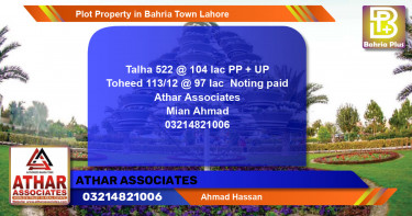 Residential Plot for Sale in Bahria Town, Lahore - (BP-80835)