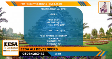 Residential Plot for Sale in Bahria Town, Lahore - (BP-80879)