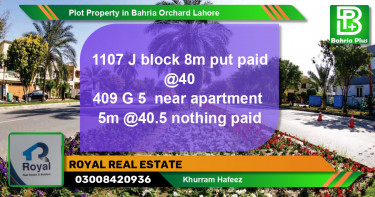 Residential Plot for Sale in Bahria Orchard, Lahore - (BP-80900)