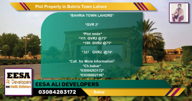 Residential Plot for Sale in Bahria Town, Lahore - (BP-80903)