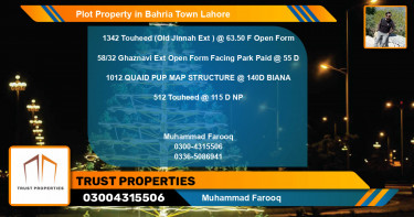 Residential Plot for Sale in Bahria Town, Lahore - (BP-80944)