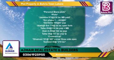 Residential Plot for Sale in Bahria Town, Lahore - (BP-80947)
