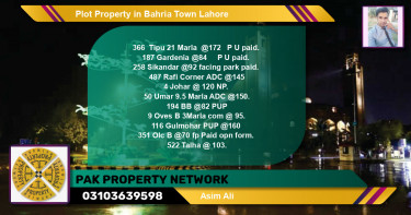 Residential Plot for Sale in Bahria Town, Lahore - (BP-81021)