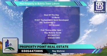 Residential Plot for Sale in Sector F - Tauheed Block -  Bahria Town, Lahore - (BP-81050)