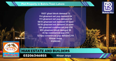 Commercial Plot for Sale in Bahria Town, Lahore - (BP-81088)