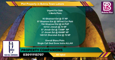 Residential Plot for Sale in Bahria Town, Lahore - (BP-81105)