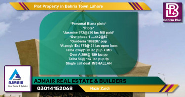 Residential Plot for Sale in Bahria Town, Lahore - (BP-81129)