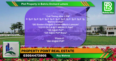 Residential Plot for Sale in Bahria Orchard, Lahore - (BP-81161)