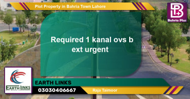 Residential Plot for Sale in Bahria Town, Lahore - (BP-81186)