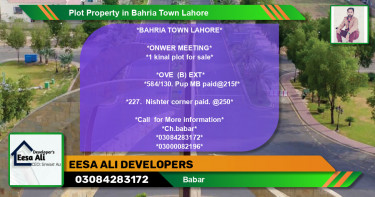 Residential Plot for Sale in Bahria Town, Lahore - (BP-81188)