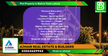 Residential Plot for Sale in Bahria Town, Lahore - (BP-81198)
