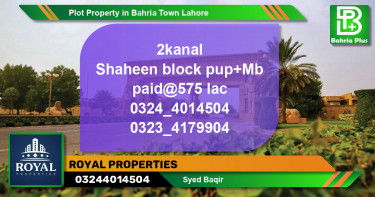 Residential Plot for Sale in Bahria Town, Lahore - (BP-81265)