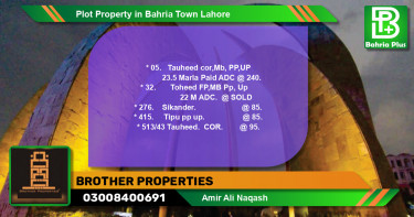 Residential Plot for Sale in Bahria Town, Lahore - (BP-81273)