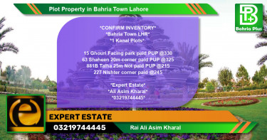 Residential Plot for Sale in Bahria Town, Lahore - (BP-81299)