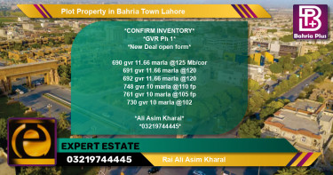 Residential Plot for Sale in Bahria Town, Lahore - (BP-81306)