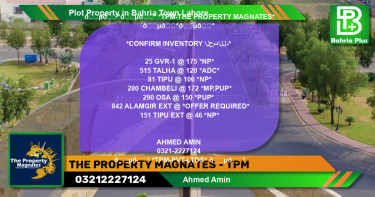 Residential Plot for Sale in Bahria Town, Lahore - (BP-81339)