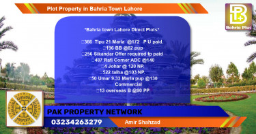 Commercial Plot for Sale in Bahria Town, Lahore - (BP-81388)