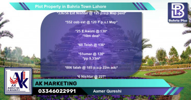 Residential Plot for Sale in Bahria Town, Lahore - (BP-81420)