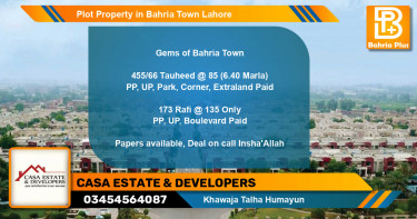 Residential Plot for Sale in Bahria Town, Lahore - (BP-81421)