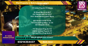 Residential Plot for Sale in Bahria Town, Lahore - (BP-81427)