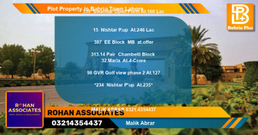 Residential Plot for Sale in Bahria Town, Lahore - (BP-81428)