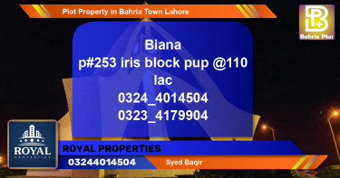 Residential Plot for Sale in Bahria Town, Lahore - (BP-81442)