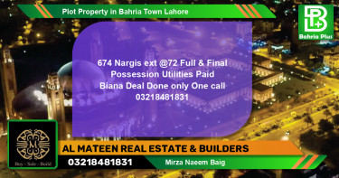 Residential Plot for Sale in Bahria Town, Lahore - (BP-81517)
