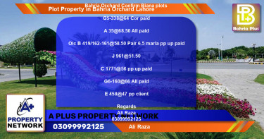 Residential Plot for Sale in Bahria Orchard, Lahore - (BP-81549)