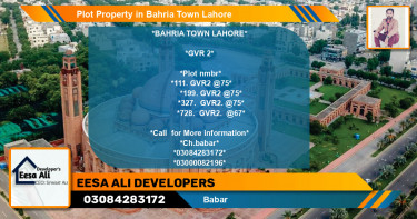 Residential Plot for Sale in Bahria Town, Lahore - (BP-81569)