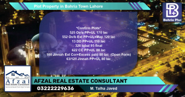 Residential Plot for Sale in Bahria Town, Lahore - (BP-81588)