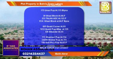 Residential Plot for Sale in Bahria Town, Lahore - (BP-81591)