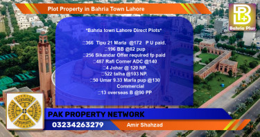Commercial Plot for Sale in Bahria Town, Lahore - (BP-81616)